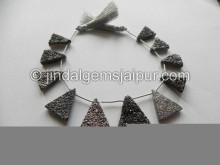 Platinum Druzy Faceted Triangle Shape Beads